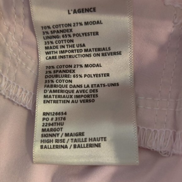 L'Agence Margot High Rise Skinny Jeans Ballerina Pastel Pink Ankle Cropped 24 - Picture 6 of 11